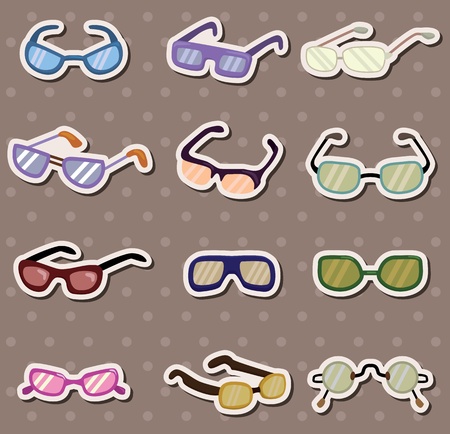 glasses stickersのイラスト素材