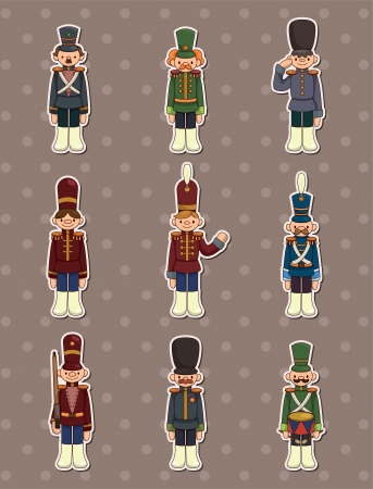 cartoon Toy soldiers stickersのイラスト素材