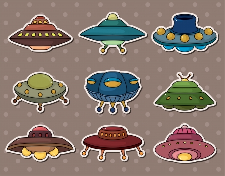 ufo stickersのイラスト素材