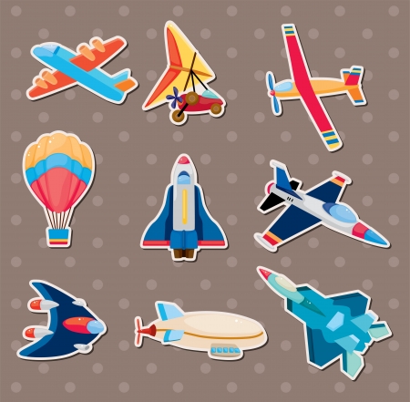 airplane stickersのイラスト素材