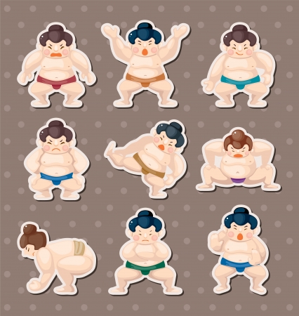 sumo player stickersのイラスト素材
