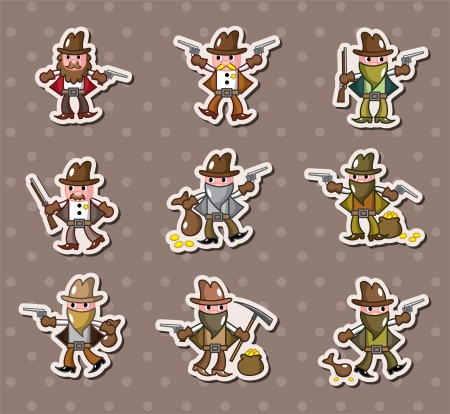 cowboy stickersのイラスト素材