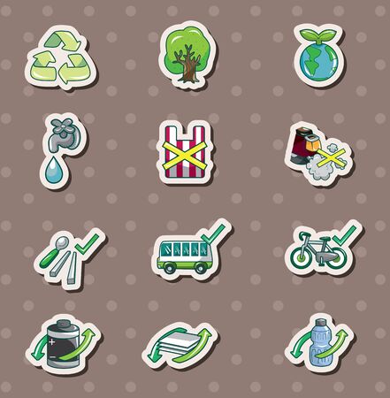 eco stickersのイラスト素材