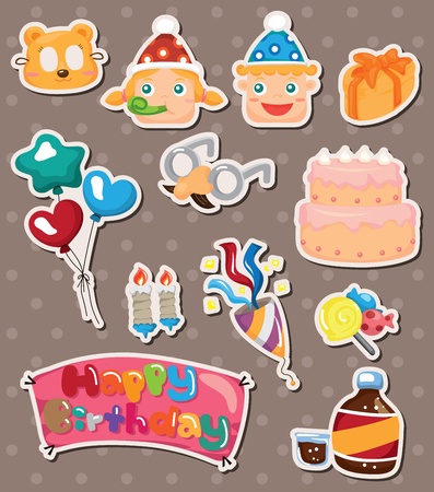 birthday stickersのイラスト素材