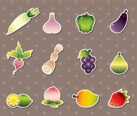 vagetable stickersのイラスト素材