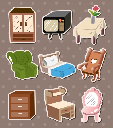 home furniture stickersのイラスト素材