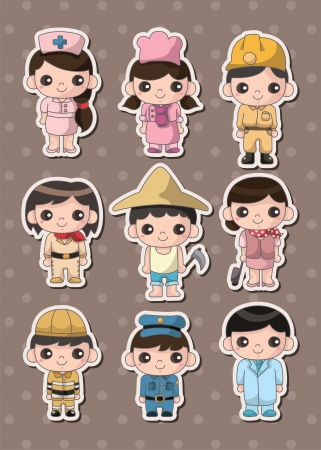 people job stickersのイラスト素材
