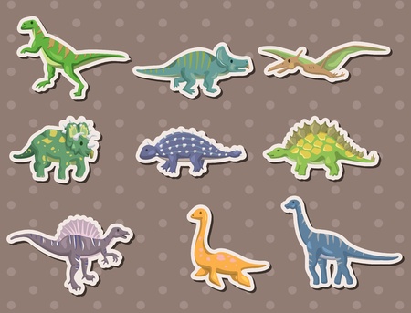 dinosaur stickersのイラスト素材