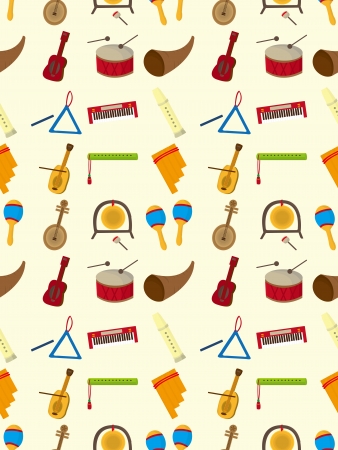 seamless music pattern,cartoon vector illustrationのイラスト素材