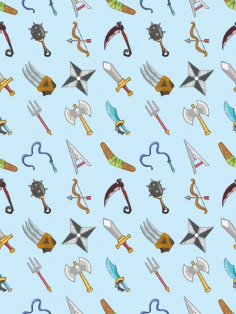 seamless weapon pattern,cartoon illustrationのイラスト素材