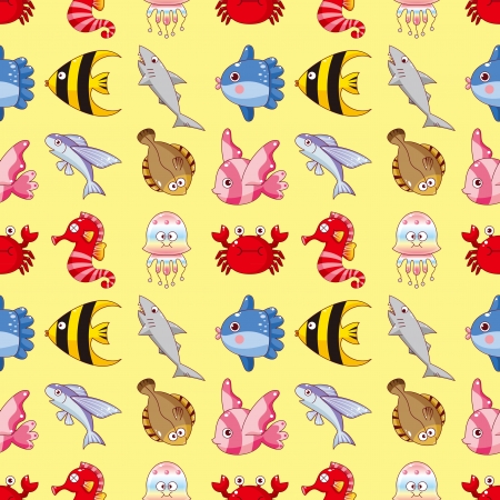 seamless fish pattern,cartoon vector illustrationのイラスト素材
