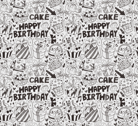 seamless birthday patternのイラスト素材