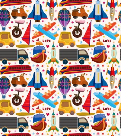 seamless transport patternのイラスト素材