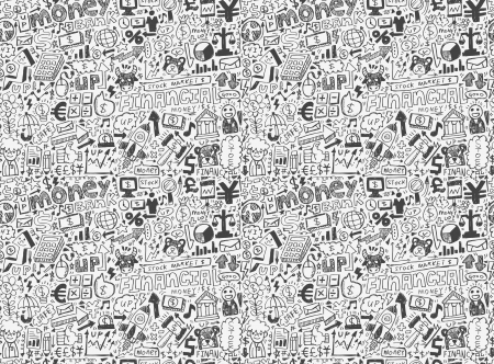seamless financial patternのイラスト素材