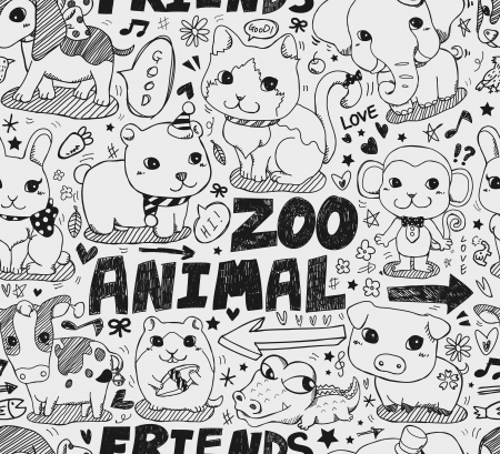 seamless animal patternのイラスト素材