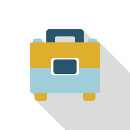 briefcase flat icon with long shadowのイラスト素材