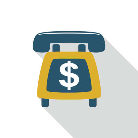 Telemarketing flat icon with long shadowのイラスト素材