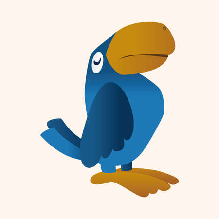 Animal parrot flat icon elements, eps10のイラスト素材