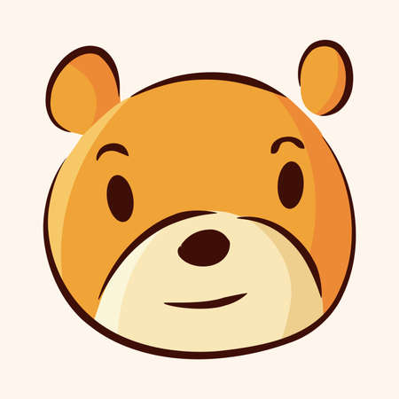 Animal bear flat icon elements, eps10のイラスト素材