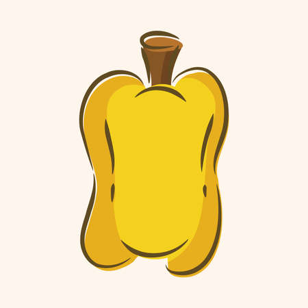 vegetable Green pepper flat icon elements,eps10のイラスト素材