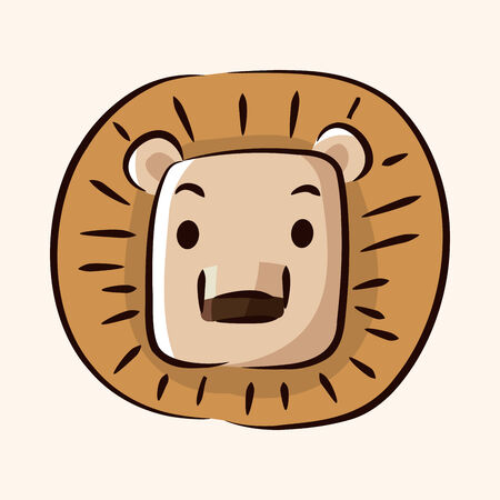 Animal lion flat icon elements, eps10のイラスト素材