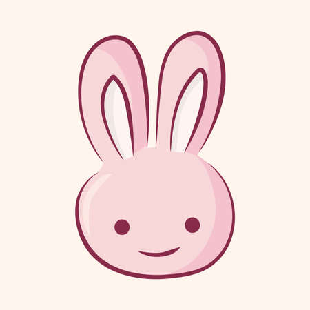 Animal rabbit flat icon elements, eps10のイラスト素材