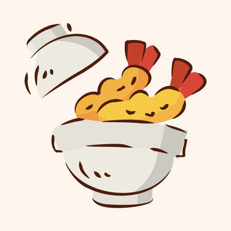 fast food fried shirmp flat icon elements,eps10のイラスト素材