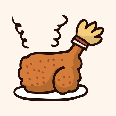 fast food freid chicken flat icon elements,eps10のイラスト素材