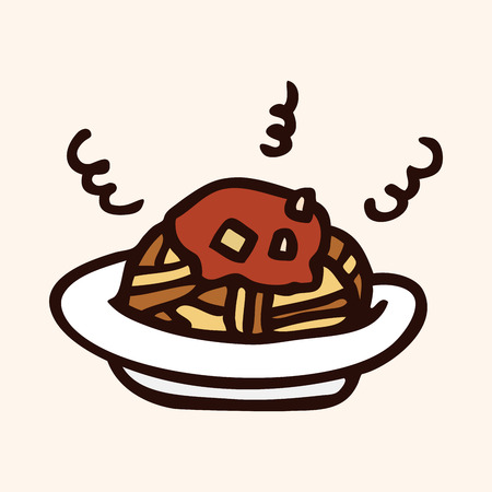 fast food spaghetti flat icon elements,eps10のイラスト素材