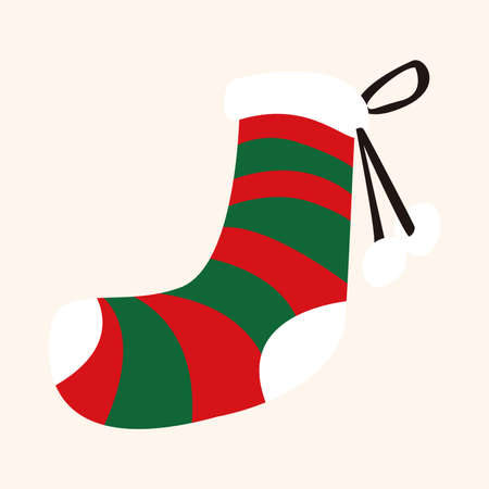 Christmas decorating socks flat icon elements background,eps10のイラスト素材