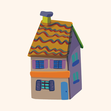 Building house theme elementのイラスト素材