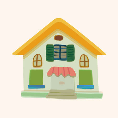 Building house theme elementのイラスト素材