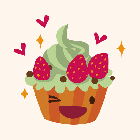 decorating cake flat icon elementのイラスト素材