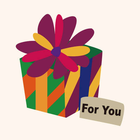 gift theme flat icon elements,eps10のイラスト素材