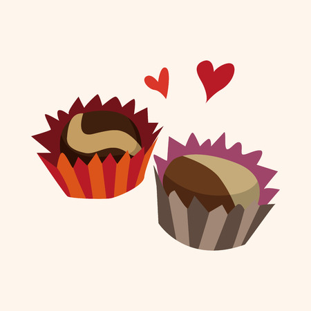 Valentine\'s Day chocolate flat icon elementのイラスト素材