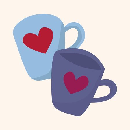 Valentine's day theme cup elements vectorのイラスト素材