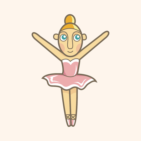 ballet dancer theme elementのイラスト素材