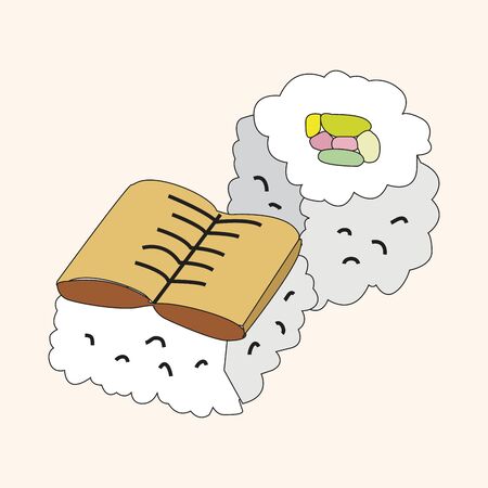 japanese food theme sushi elements vector,epsのイラスト素材