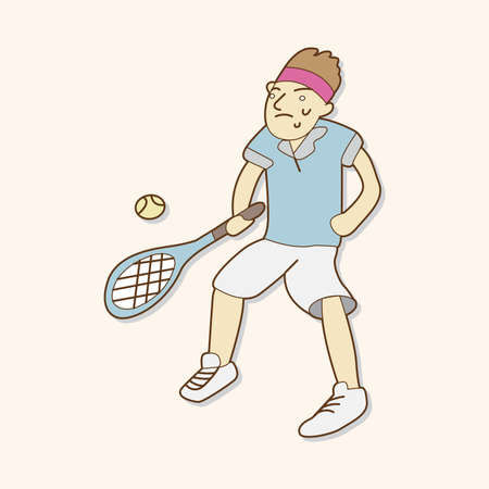 tennis exercise theme elements vectorのイラスト素材