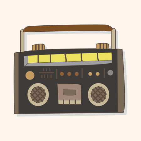 radio theme elements vector,epsのイラスト素材