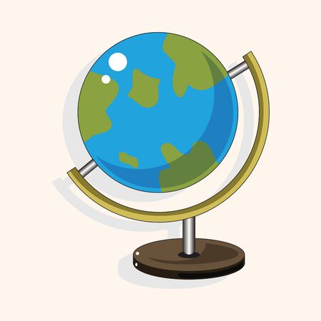 classroom globe theme elements vectorのイラスト素材