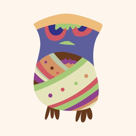 owl cartoon theme elements vectorのイラスト素材