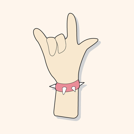 rock music hand gesture theme elements vector,epsのイラスト素材