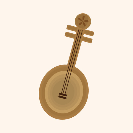 music chinese lute theme elements vectorのイラスト素材