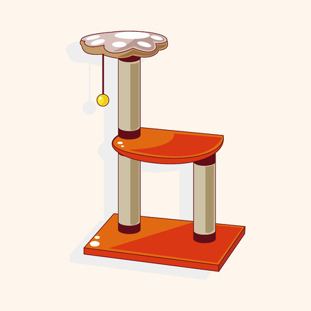 Pet cat tree theme elements vectorのイラスト素材
