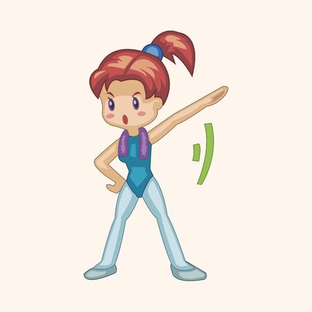 fitness exercise theme elements vectorのイラスト素材