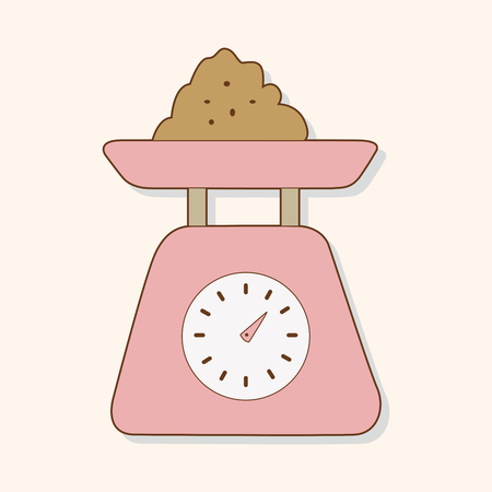 kitchenware weight scale theme elements vectorのイラスト素材