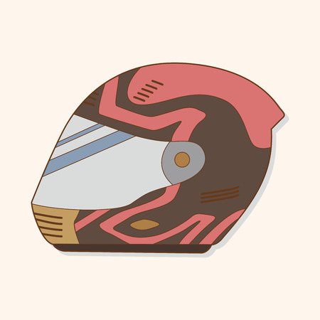 racing helmet theme elements vectorのイラスト素材