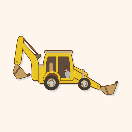 Excavator theme elements vectorのイラスト素材