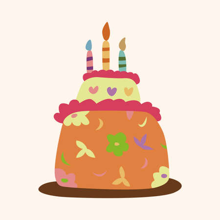 decorating cake theme elements vector